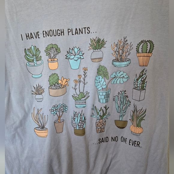 Zoe + Liv Blue Plant Tee Size Large - Picture 3 of 4